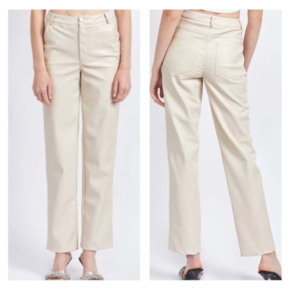 NWT En Saison Faux Leather Pants - Picture 1 of 6